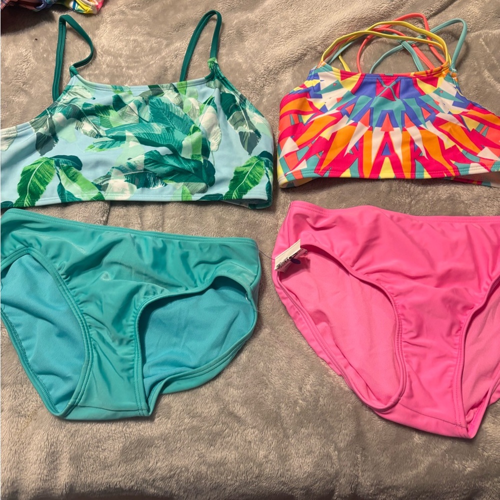 Art Class Green and Blue Bikini Set Swimwear